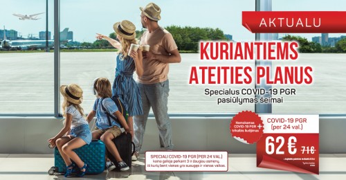 Specialus pasiūlymas COVID-19 PGR (per 24 val.) tyrimui ŠEIMAI Specialus pasiūlymas COVID-19 PGR (per 24 val.) tyrimui ŠEIMAI